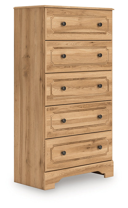 Aleaport King Panel Bed with Dresser and Chest in Warm Brown from Ashley - Luna Furniture