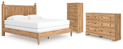 Aleaport King Panel Bed with Dresser and Chest in Warm Brown from Ashley - Luna Furniture