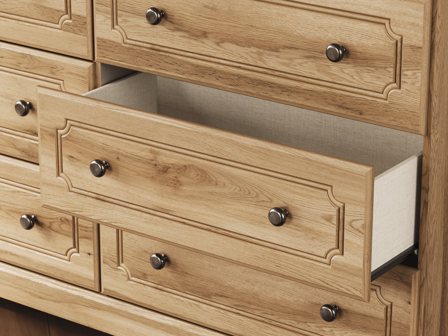 Aleaport King Panel Bed with Dresser and Chest in Warm Brown from Ashley - Luna Furniture
