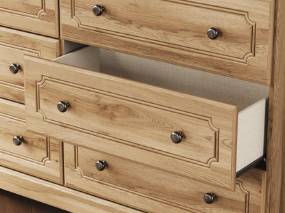 Aleaport King Panel Bed with Dresser and Chest in Warm Brown from Ashley - Luna Furniture