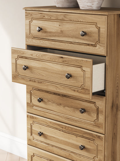Aleaport King Panel Bed with Dresser and Chest in Warm Brown from Ashley - Luna Furniture