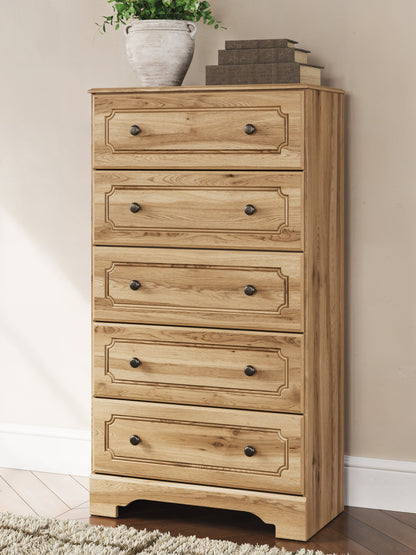 Aleaport King Panel Bed with Dresser and Chest in Warm Brown from Ashley - Luna Furniture