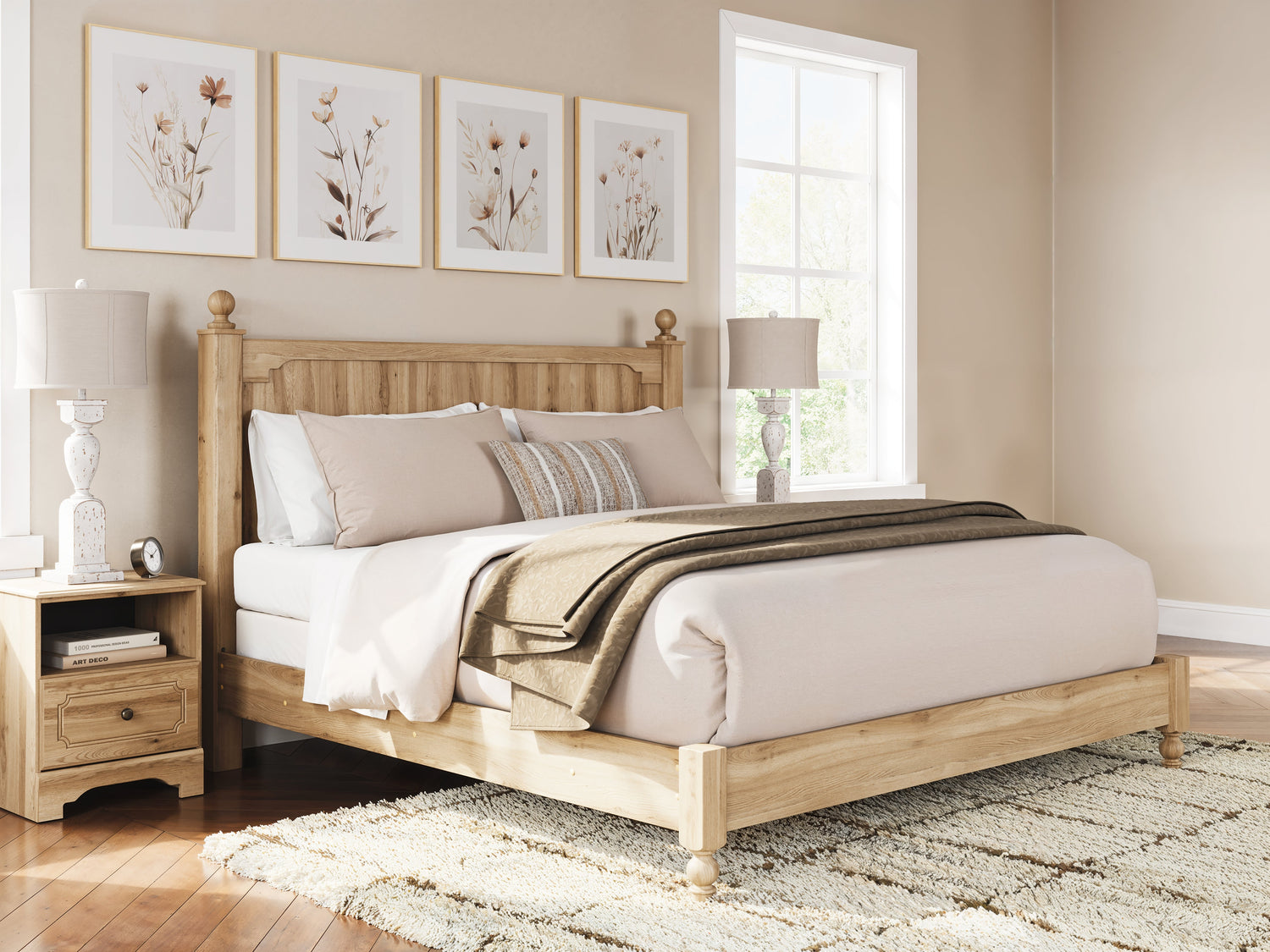 Aleaport King Panel Bed with Dresser and Chest in Warm Brown from Ashley - Luna Furniture
