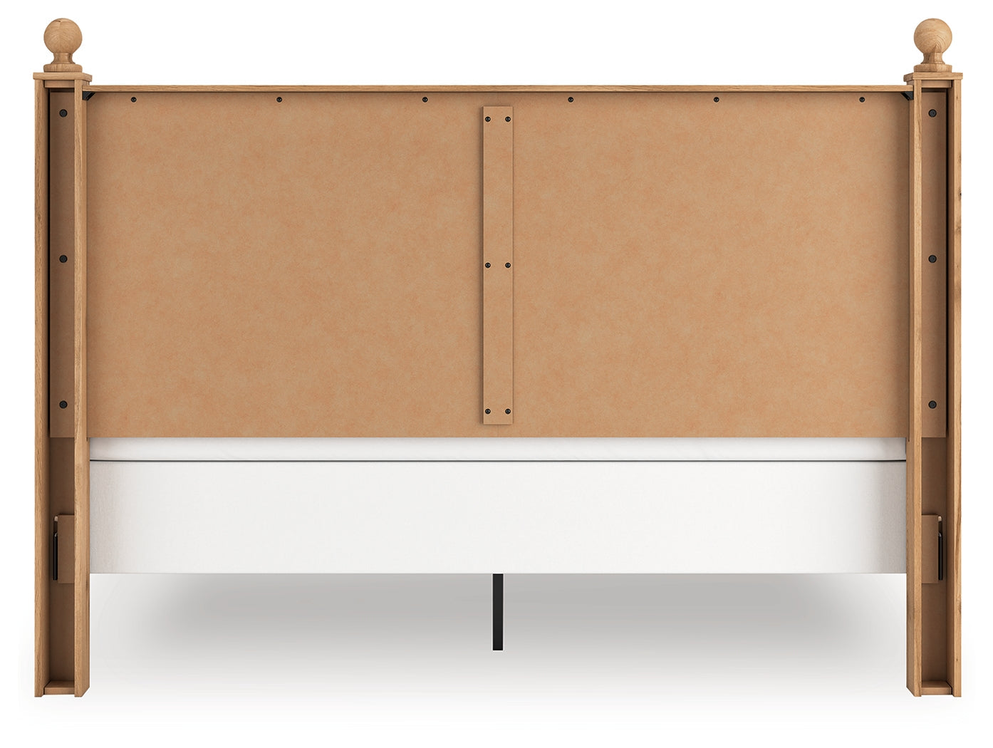 Aleaport King Panel Bed with Mirrored Dresser in Warm Brown from Ashley - Luna Furniture
