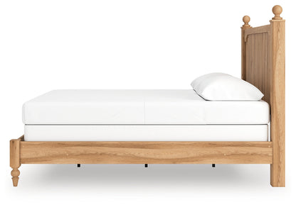 Aleaport Queen Panel Bed with Dresser and Nightstand in Warm Brown from Ashley - Luna Furniture