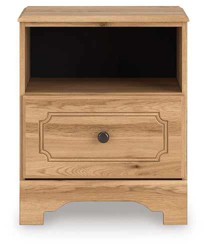 Aleaport Queen Panel Bed with Dresser and Nightstand in Warm Brown from Ashley - Luna Furniture