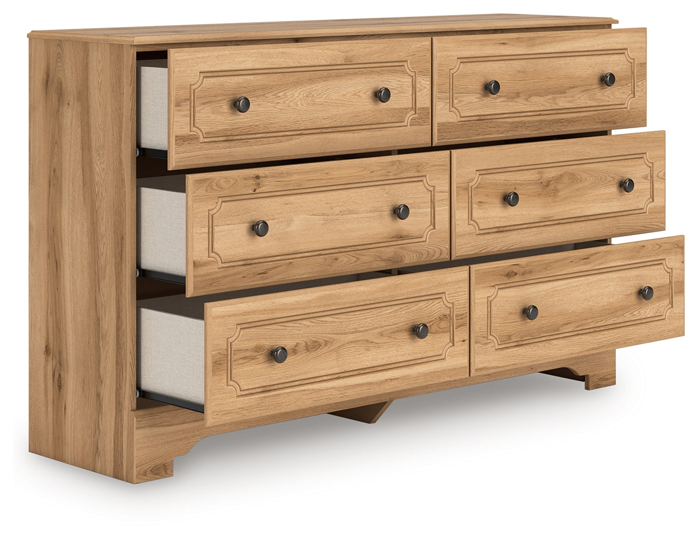 Aleaport Queen Panel Bed with Dresser and Nightstand in Warm Brown from Ashley - Luna Furniture