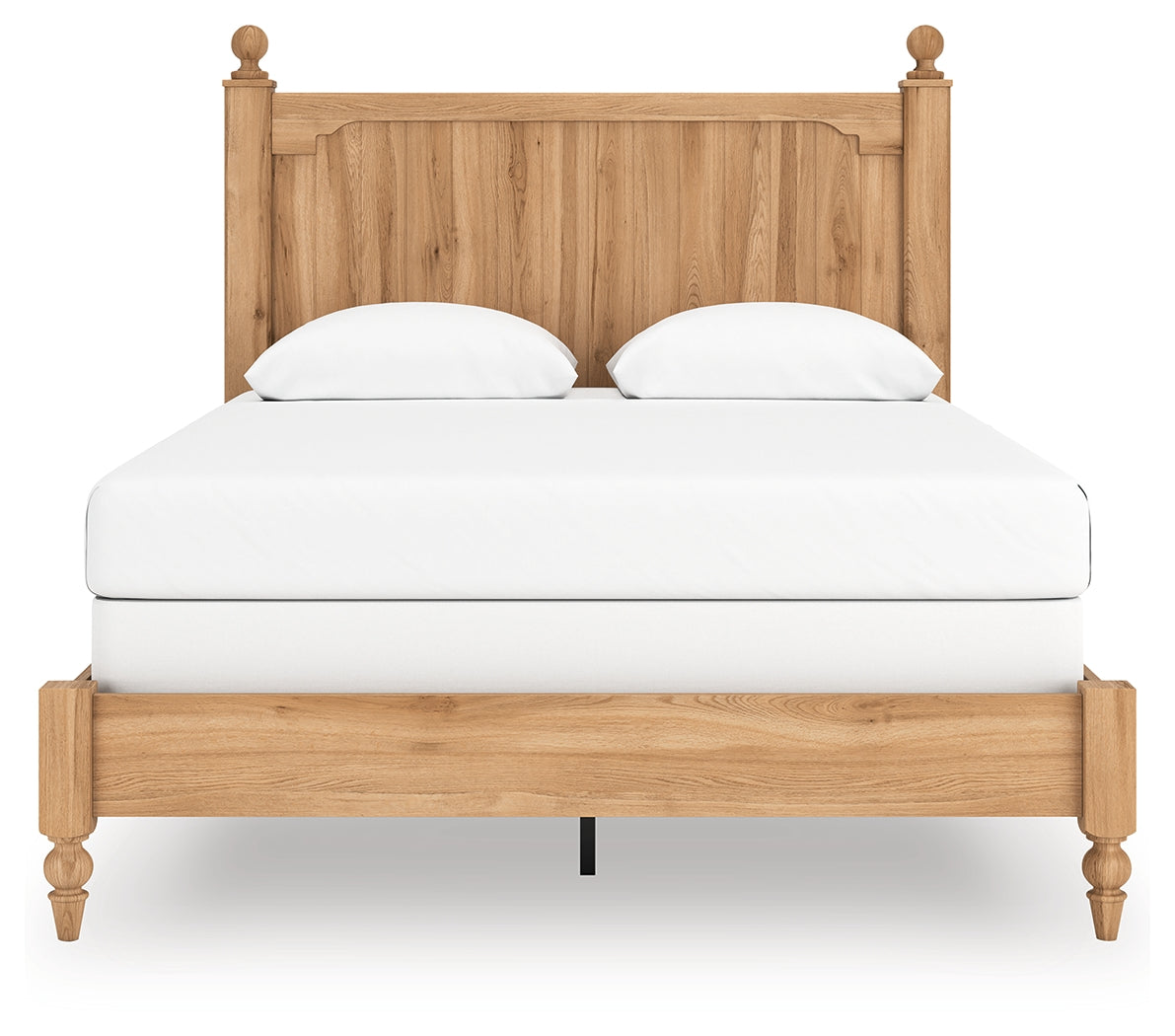 Aleaport Queen Panel Bed with Mirrored Dresser in Warm Brown from Ashley - Luna Furniture