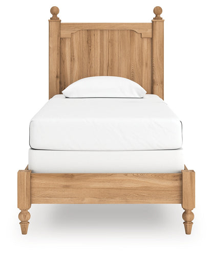 Aleaport Twin Panel Bed with Chest and Nightstand in Warm Brown from Ashley - Luna Furniture