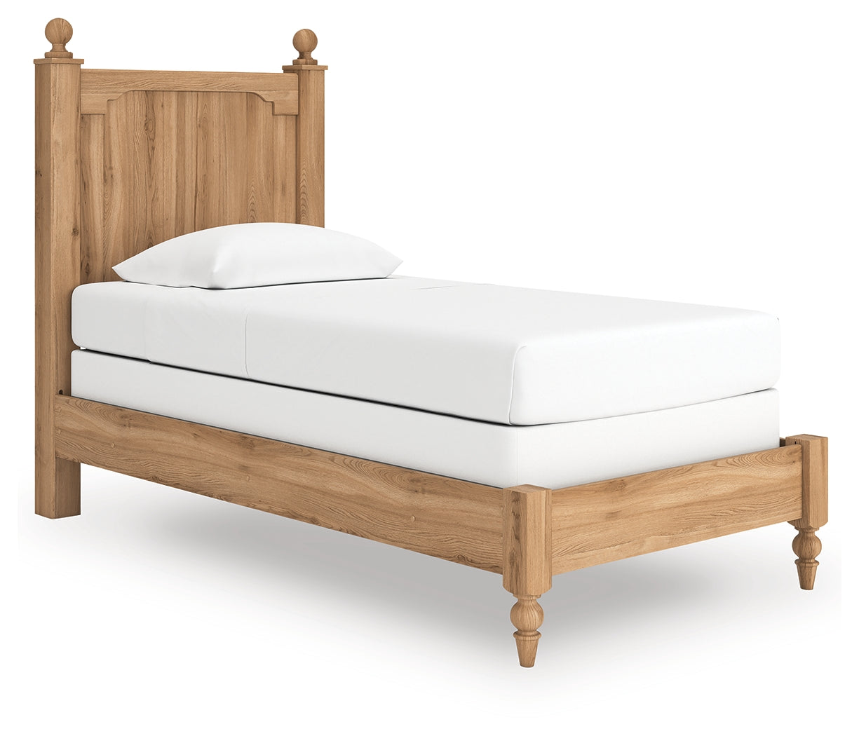 Aleaport Twin Panel Bed with Dresser and Nightstand in Warm Brown from Ashley - Luna Furniture