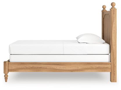 Aleaport Twin Panel Bed with Dresser in Warm Brown from Ashley - Luna Furniture