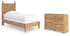 Aleaport Twin Panel Bed with Dresser in Warm Brown from Ashley - Luna Furniture