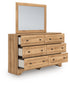 Aleaport Warm Brown Dresser and Mirror - PCB1075B1