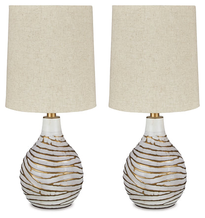 Aleela White/Gold Finish Table Lamp (Set of 2) - L204194X2