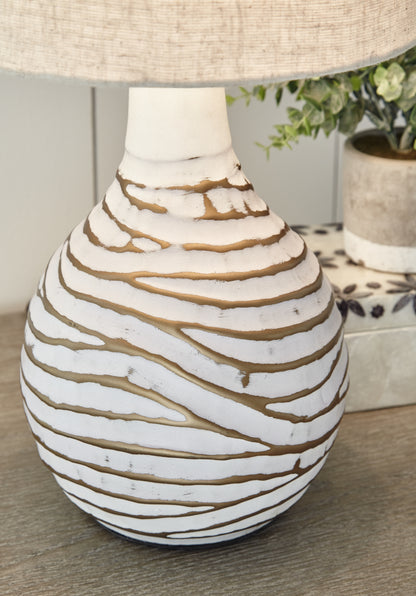 Aleela White/Gold Finish Table Lamp (Set of 2) - L204194X2