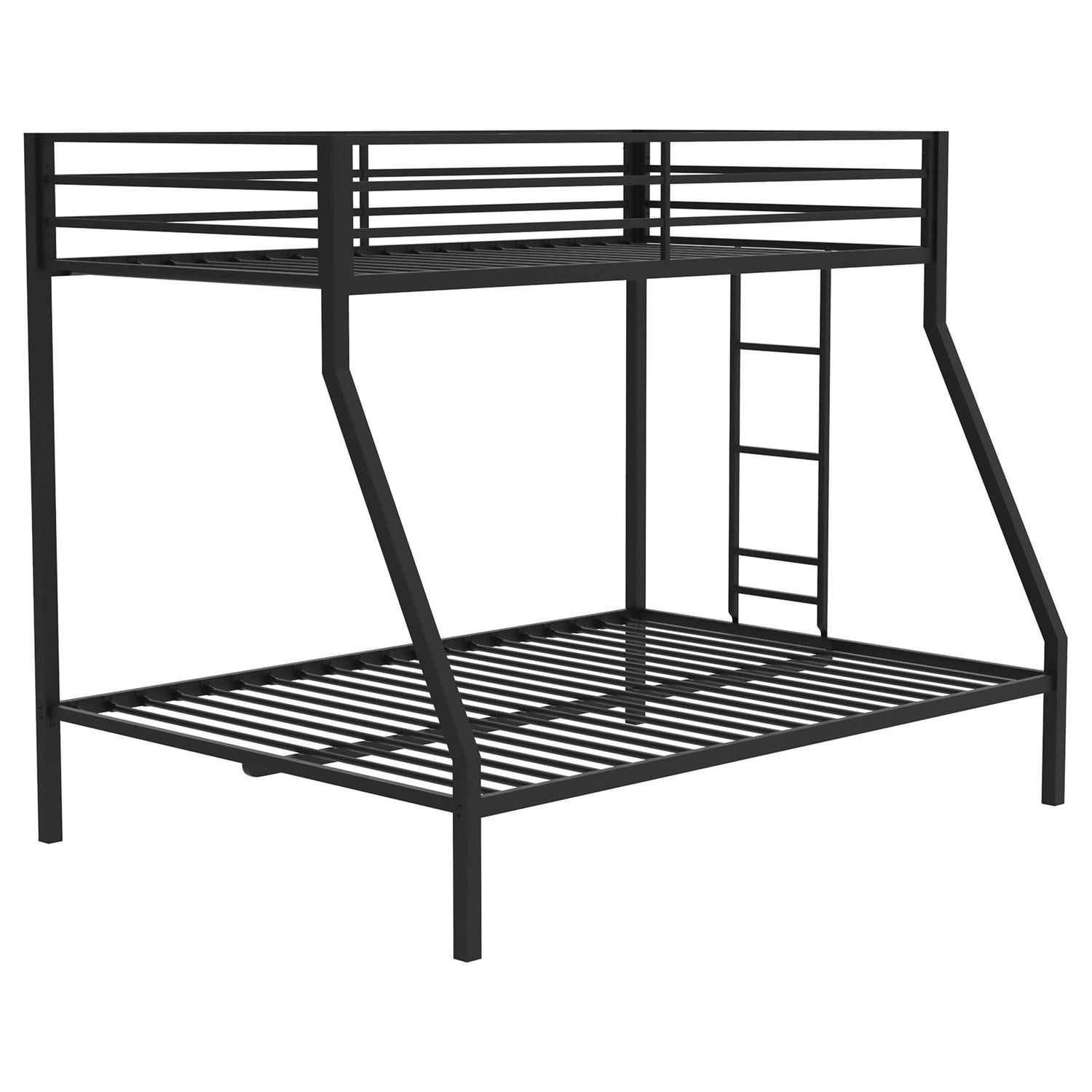 Alevera Metal Twin Over Full Bunk Bed with Ladder Black - 460365BLK