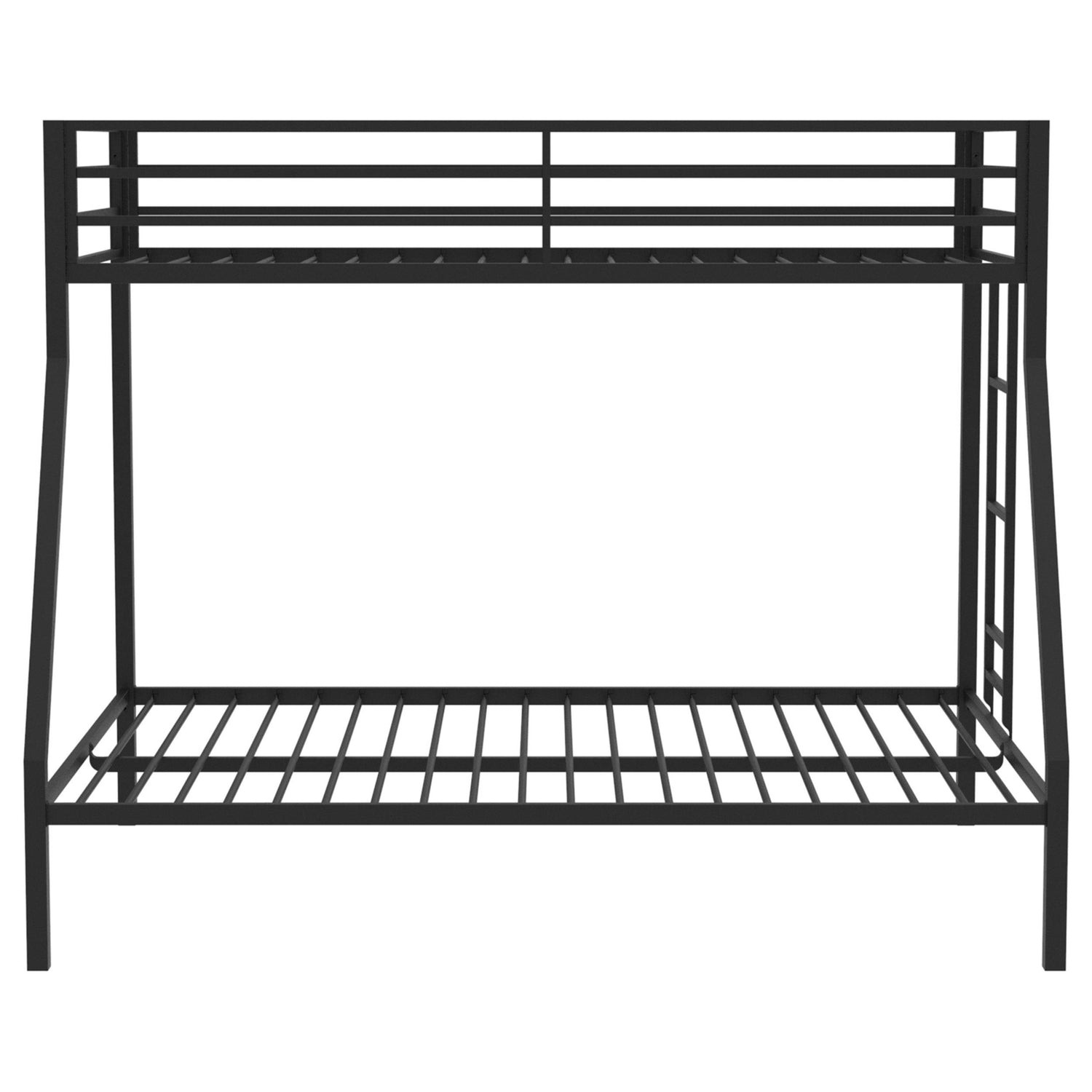 Alevera Metal Twin Over Full Bunk Bed with Ladder Black - 460365BLK
