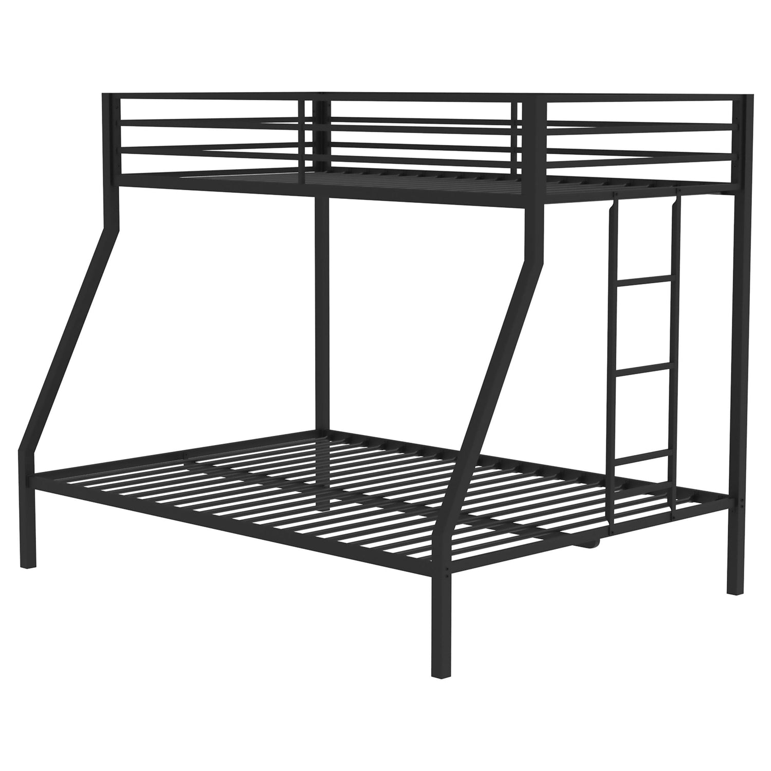 Alevera Metal Twin Over Full Bunk Bed with Ladder Black - 460365BLK