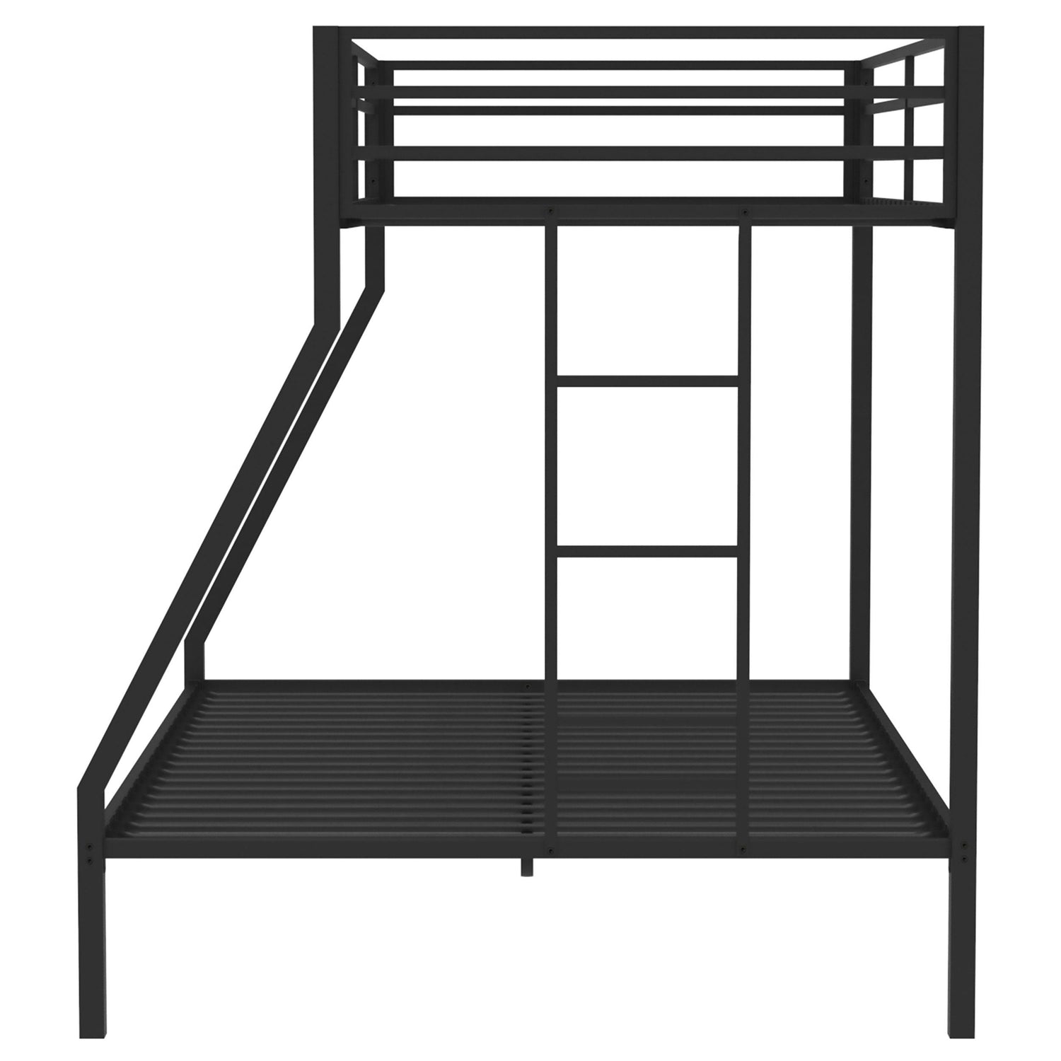 Alevera Metal Twin Over Full Bunk Bed with Ladder Black - 460365BLK