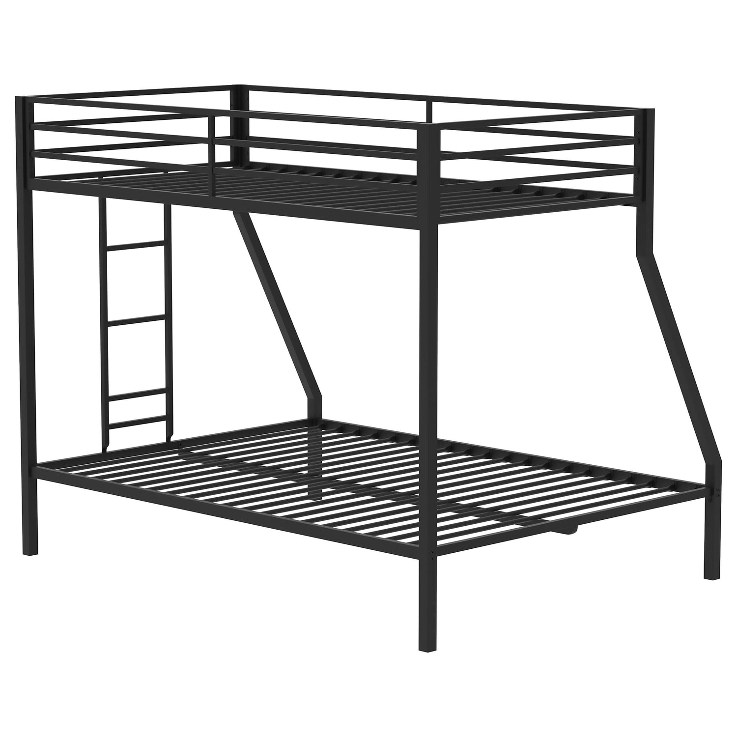 Alevera Metal Twin Over Full Bunk Bed with Ladder Black - 460365BLK