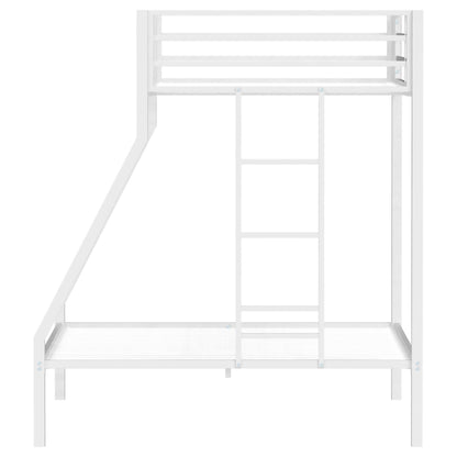Alevera Metal Twin Over Full Bunk Bed with Ladder White - 460365WHT