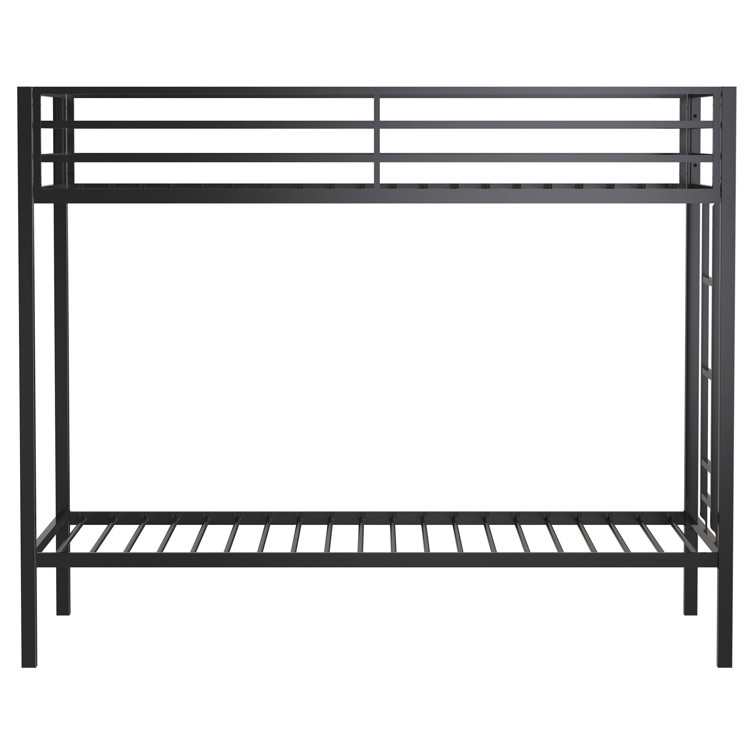 Alevera Metal Twin Over Twin Bunk Bed with Ladder Black - 460361BLK