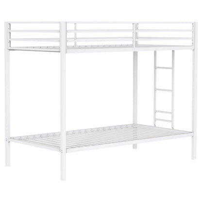 Alevera Metal Twin Over Twin Bunk Bed with Ladder White - 460361WHT