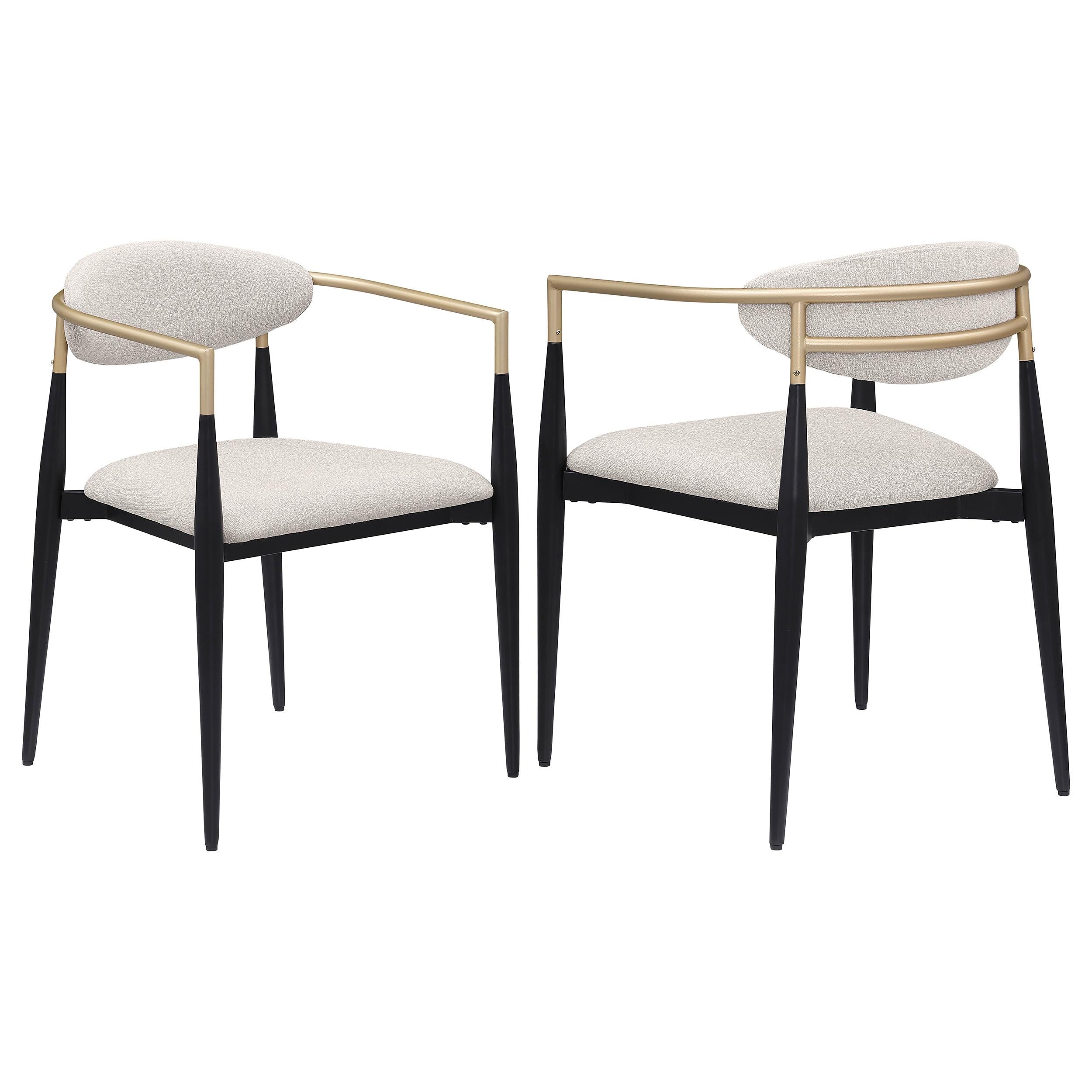 Alexis Upholstered Dining Arm Chair Beige (Set of 2) - 182692