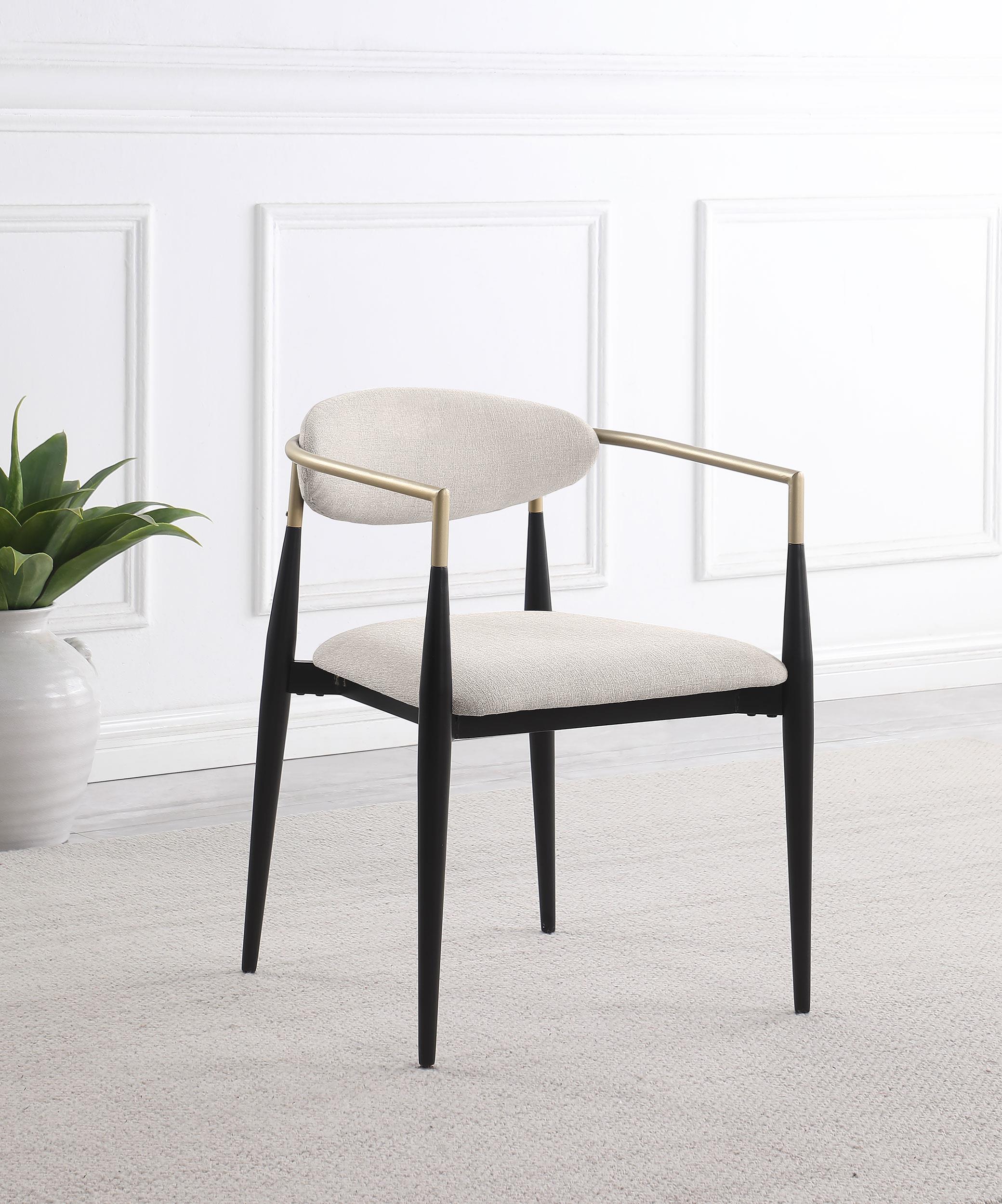 Alexis Upholstered Dining Arm Chair Beige (Set of 2) - 182692