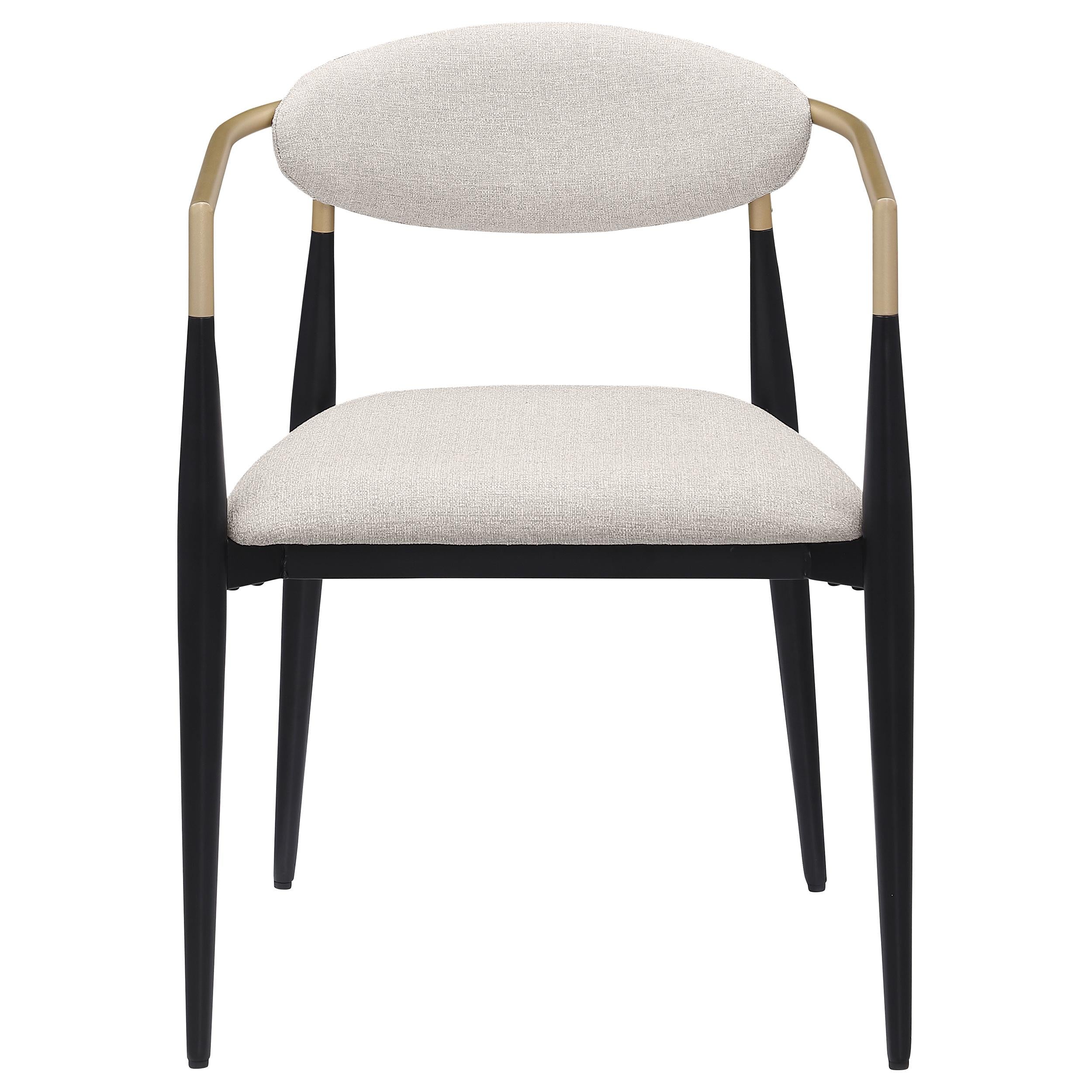 Alexis Upholstered Dining Arm Chair Beige (Set of 2) - 182692