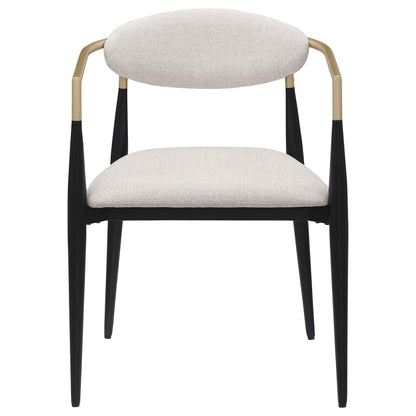 Alexis Upholstered Dining Arm Chair Beige (Set of 2) - 182692