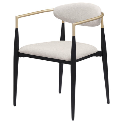 Alexis Upholstered Dining Arm Chair Beige (Set of 2) - 182692