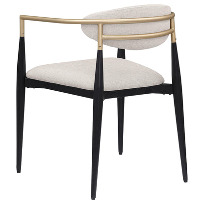 Alexis Upholstered Dining Arm Chair Beige (Set of 2) - 182692