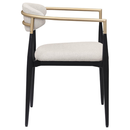Alexis Upholstered Dining Arm Chair Beige (Set of 2) - 182692