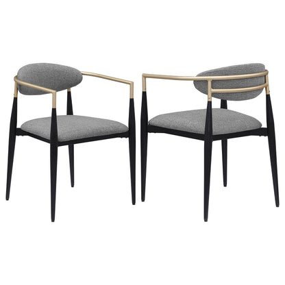 Alexis Upholstered Dining Arm Chair Grey (Set of 2) - 182682