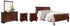 Alisdair California King Sleigh Bed with Mirrored Dresser and 2 Nightstands in Reddish Brown - PKG004992