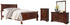 Alisdair California King Sleigh Bed with Mirrored Dresser and Chest in Reddish Brown - PKG004994