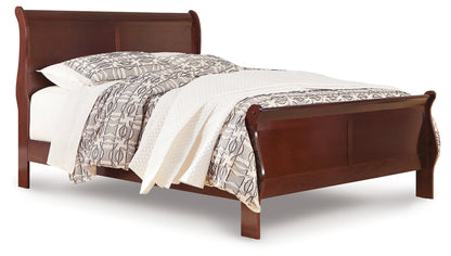 Alisdair California King Sleigh Bed with Mirrored Dresser, Chest and 2 Nightstands in Reddish Brown - PKG004998