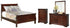 Alisdair Full Sleigh Bed with Mirrored Dresser and Chest in Reddish Brown - PKG004967