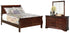 Alisdair Full Sleigh Bed with Mirrored Dresser in Reddish Brown - PKG004965