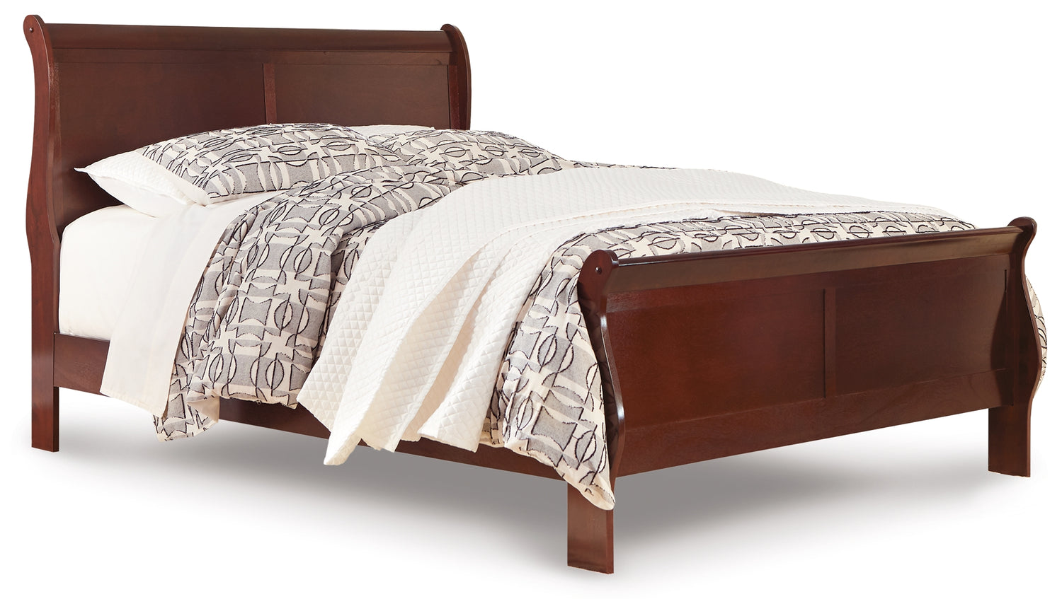 Alisdair Reddish Brown Queen Sleigh Bed, Chest and 2 Nightstands - B376B25