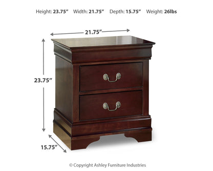 Alisdair Reddish Brown Queen Sleigh Bed, Dresser, Mirror, Chest and 2 Nightstands - B376B23