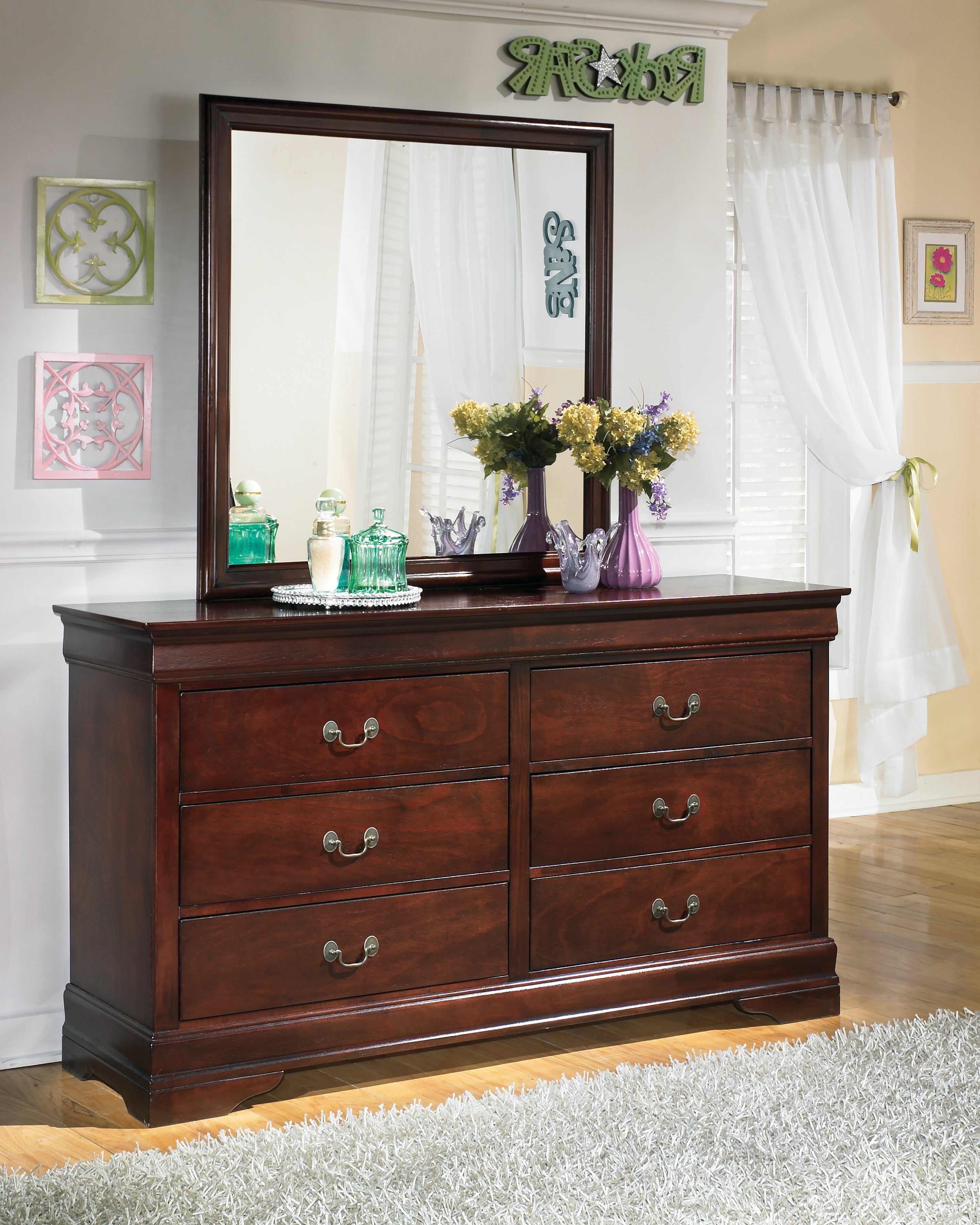 Alisdair Twin Sleigh Bed, 2 Dressers, Mirror and Nightstand - B376B33