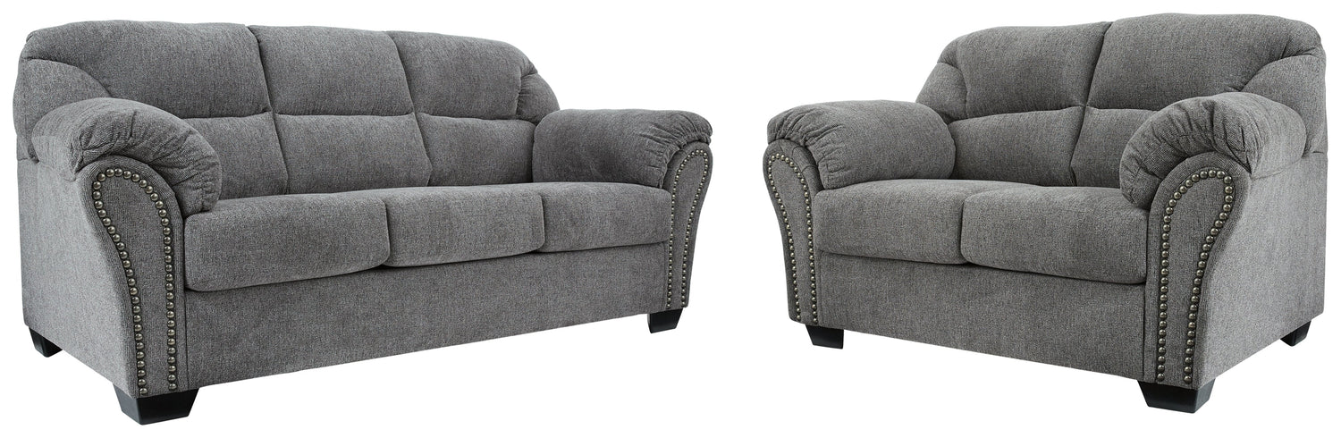 Allmaxx Sofa and Loveseat in Pewter - PKG002321