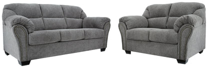 Allmaxx Sofa and Loveseat in Pewter - PKG002321