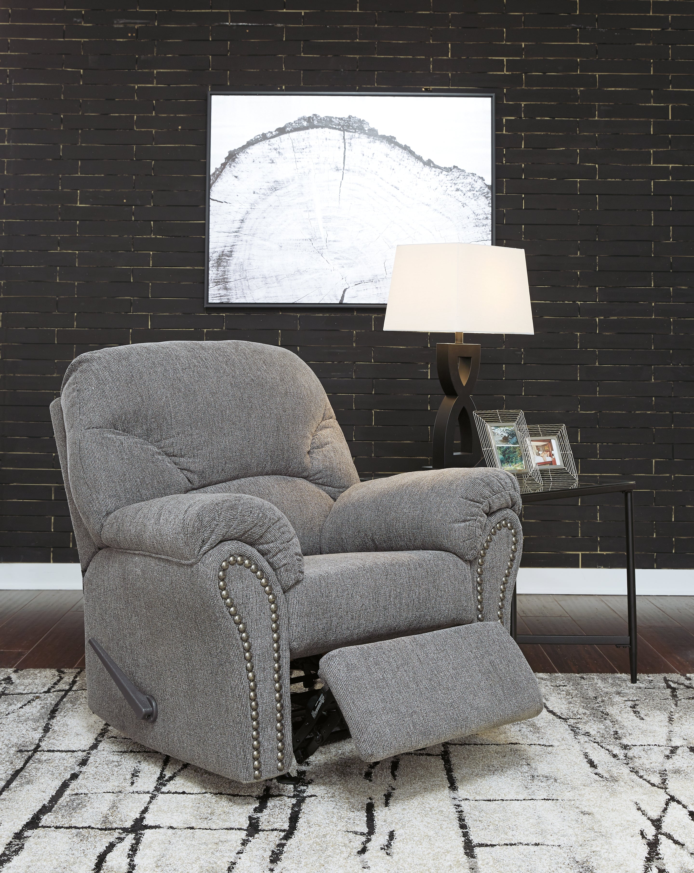 Allmaxx Sofa, Loveseat and Recliner in Pewter - PKG002322