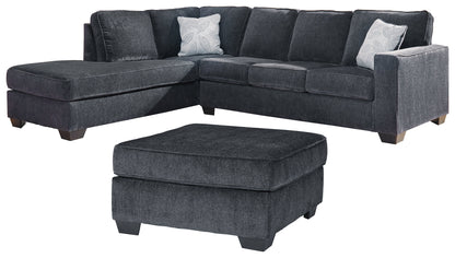 Altari 2-Piece Sectional with Ottoman in Slate from Ashley - Luna Furniture