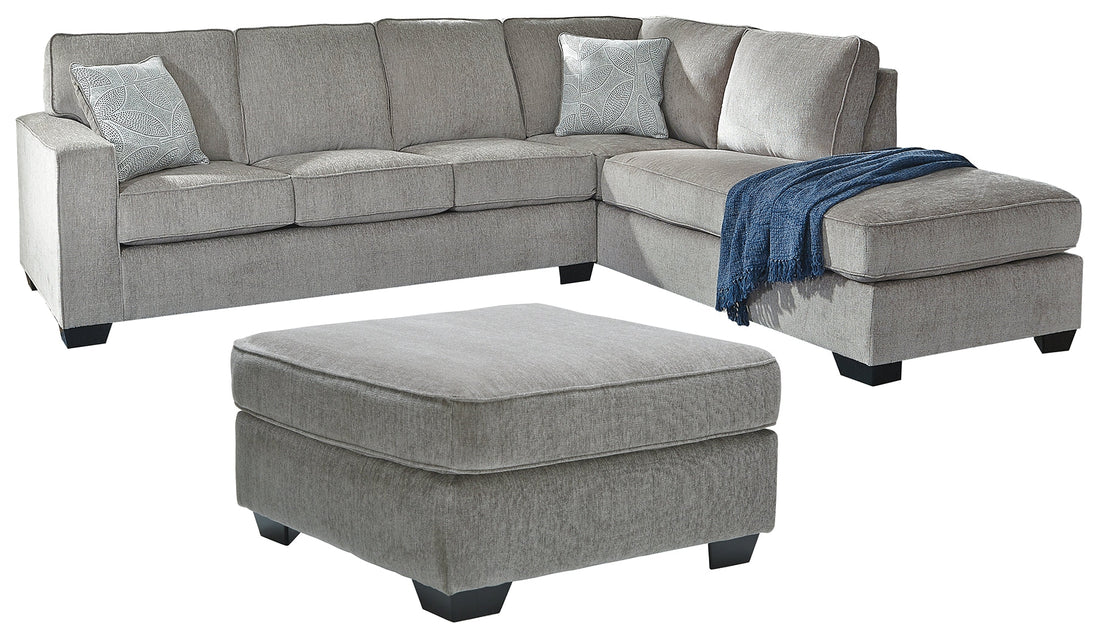 Altari 2-Piece Sleeper Sectional with Ottoman in Alloy from Ashley - Luna Furniture