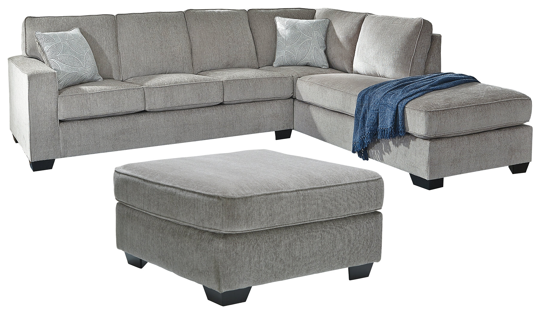 Altari 2-Piece Sleeper Sectional with Ottoman in Alloy from Ashley - Luna Furniture