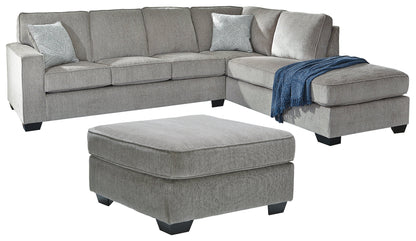 Altari 2-Piece Sleeper Sectional with Ottoman in Alloy from Ashley - Luna Furniture